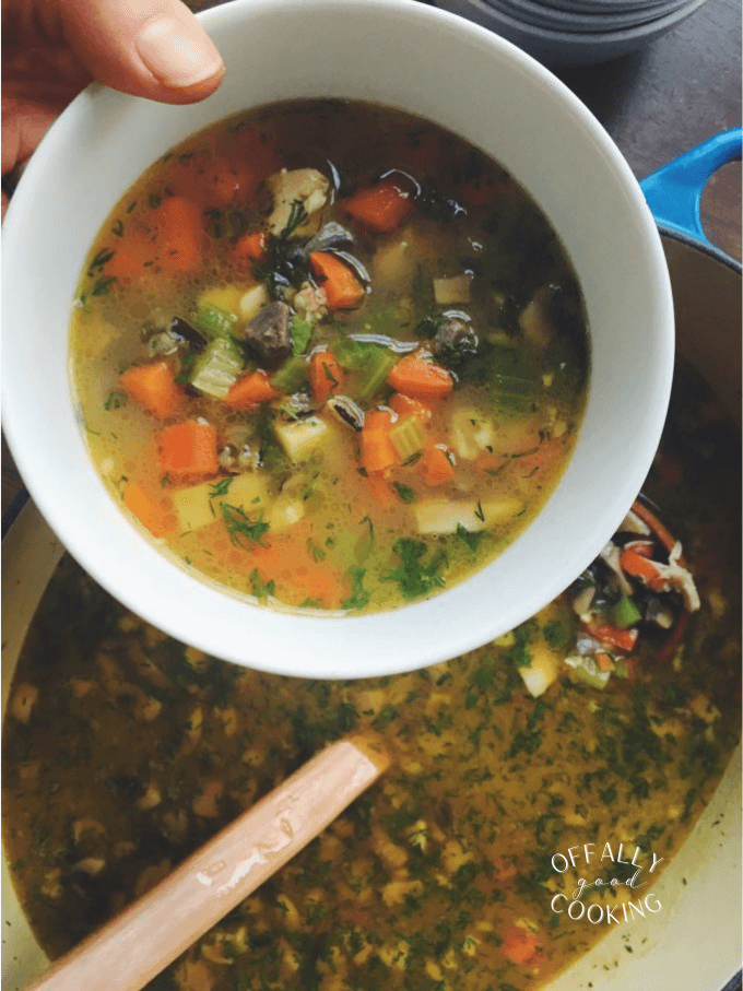 Chicken Gizzard Soup with Dill and using all the giblets