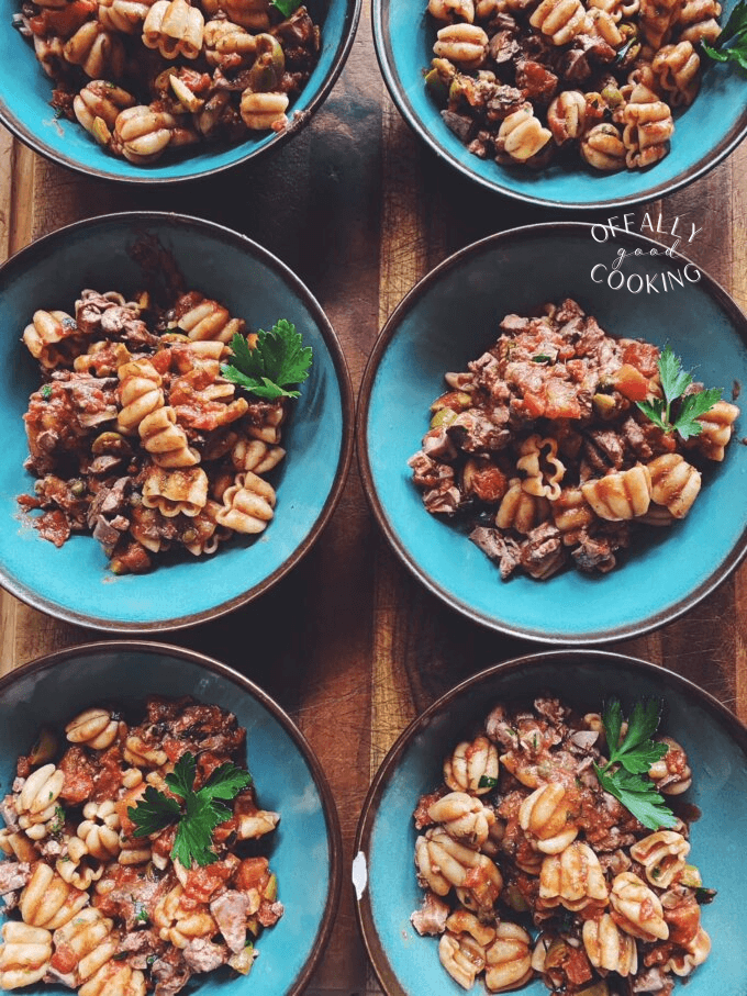 Chicken Liver Puttanesca - Offally Good Cooking